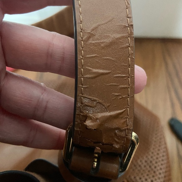 Project Bag Vince Camuto Brown Perforated, Draw-String Bucket Bag and Bag Charm - Picture 10 of 11